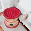 Red bamboo stool